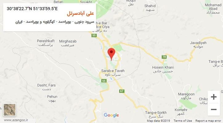 روستای علی آبادسرتل بر روی نقشه