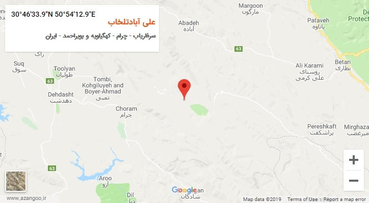 روستای علی آبادتلخاب بر روی نقشه