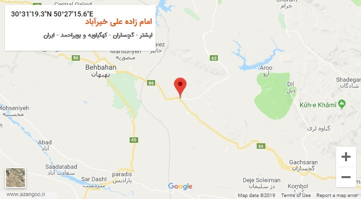 روستای امام زاده علی خیرآباد بر روی نقشه
