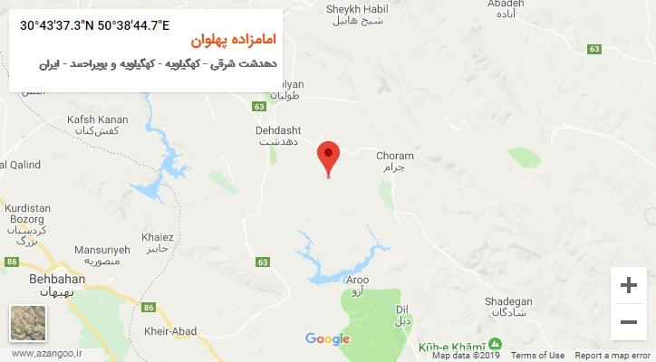 روستای امامزاده پهلوان بر روی نقشه