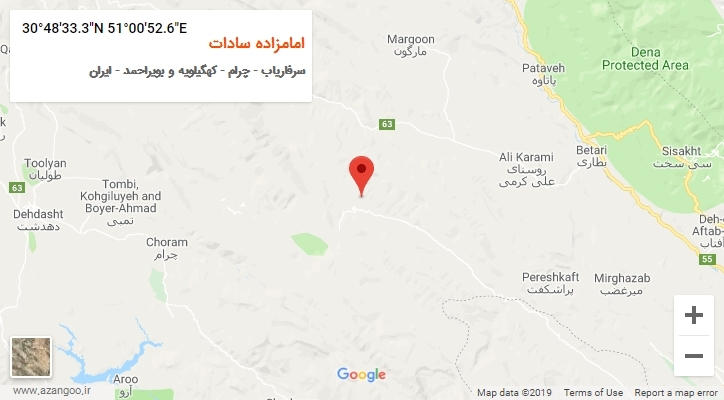 روستای امامزاده سادات بر روی نقشه