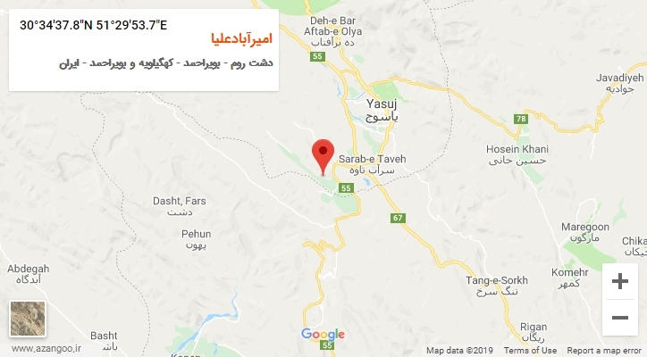 روستای امیرآبادعلیا بر روی نقشه