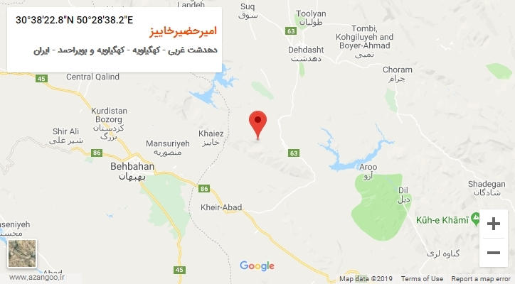 روستای امیرحضیرخاییز بر روی نقشه