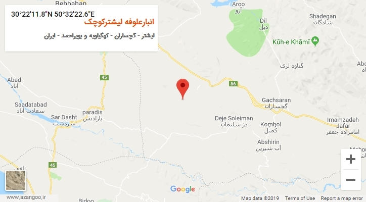 روستای انبارعلوفه لیشترکوچک بر روی نقشه