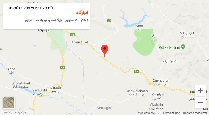 روستای انبارگاه بر روی نقشه