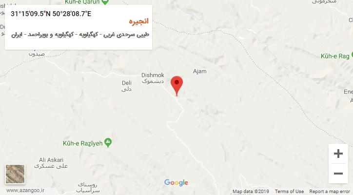 روستای انجیره بر روی نقشه