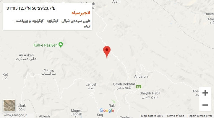 روستای انجیرسیاه بر روی نقشه