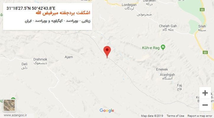 روستای اشکفت بردجفته میرفیض الله بر روی نقشه