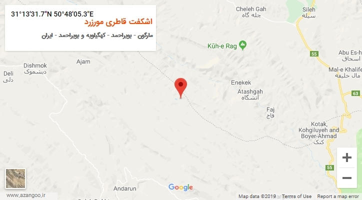 روستای اشکفت قاطری مورزرد بر روی نقشه