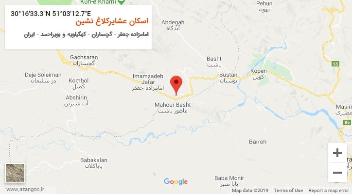 روستای اسکان عشایرکلاغ نشین بر روی نقشه