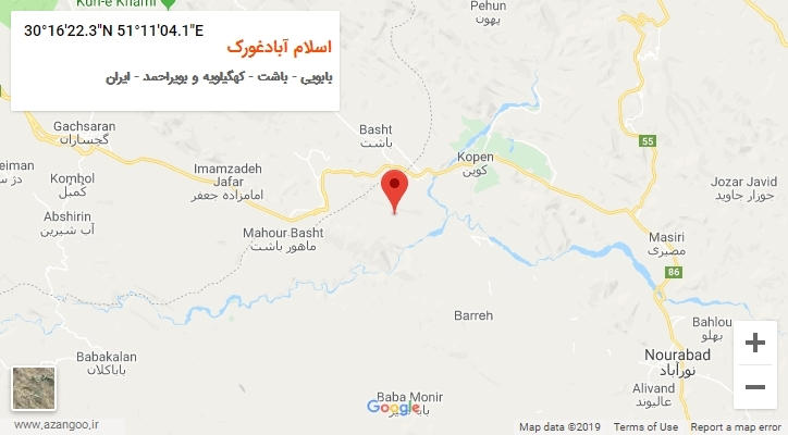 روستای اسلام آبادغورک بر روی نقشه