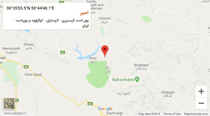 روستای اسپر بر روی نقشه