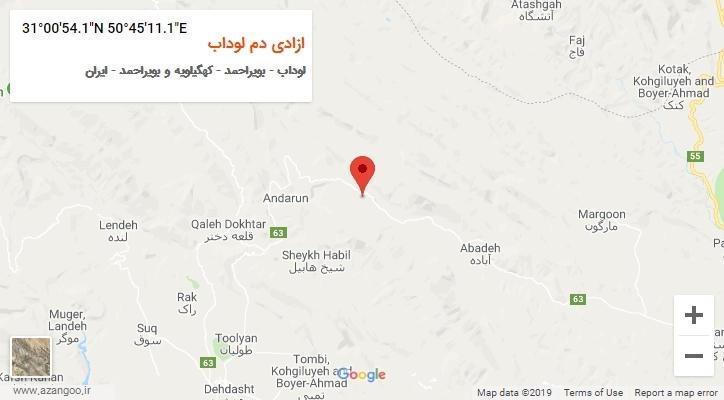 روستای ازادی دم لوداب بر روی نقشه
