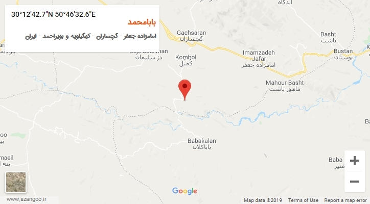 روستای بابامحمد بر روی نقشه