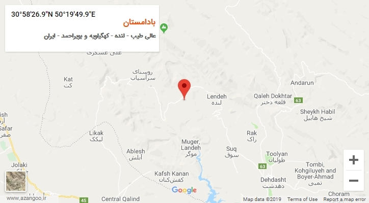 روستای بادامستان بر روی نقشه
