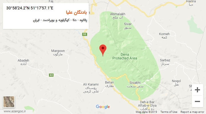روستای بادنگان علیا بر روی نقشه