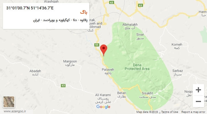 روستای باگ بر روی نقشه