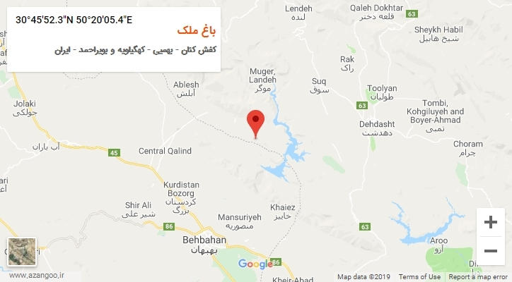 روستای باغ ملک بر روی نقشه