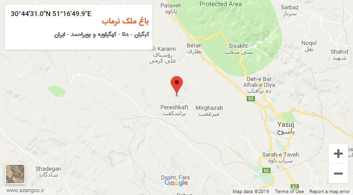 روستای باغ ملک نرماب بر روی نقشه