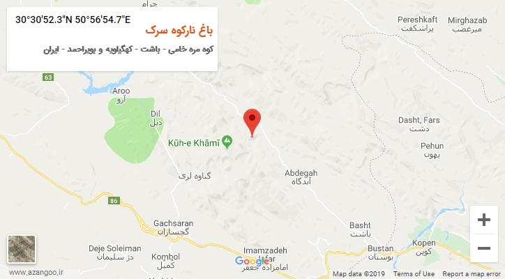 روستای باغ نارکوه سرک بر روی نقشه