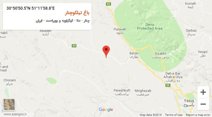 روستای باغ تیلکوچنار بر روی نقشه