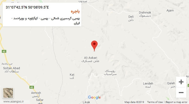روستای باجره بر روی نقشه