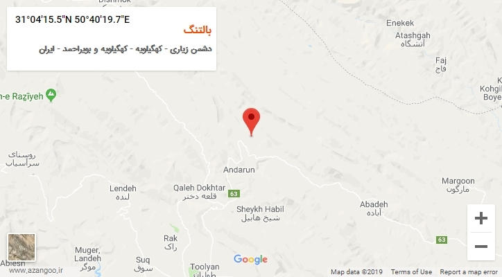 روستای بالتنگ بر روی نقشه