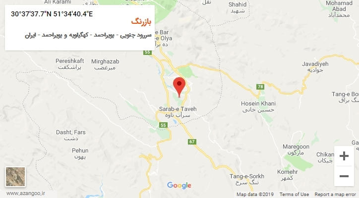 روستای بازرنگ بر روی نقشه