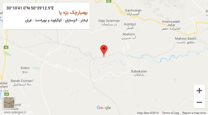 روستای بهمیارچک بزه پا بر روی نقشه