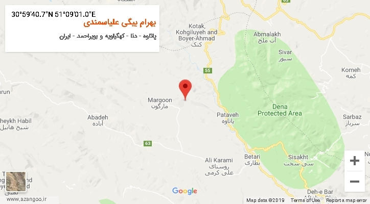 روستای بهرام بیگی علیاسمندی بر روی نقشه