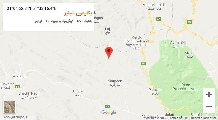 روستای بکلودون شبلیز بر روی نقشه