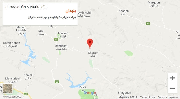 روستای بلهدان بر روی نقشه