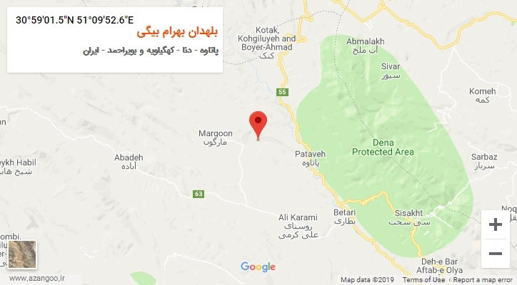 روستای بلهدان بهرام بیگی بر روی نقشه