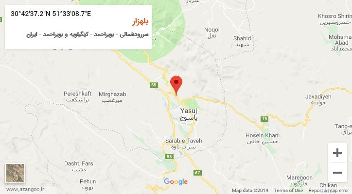 روستای بلهزار بر روی نقشه