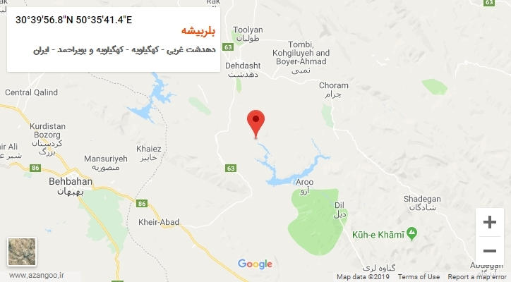 روستای بلربیشه بر روی نقشه