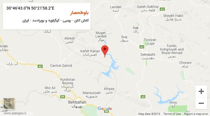 روستای بلوطحصار بر روی نقشه