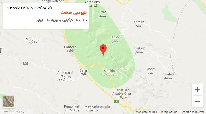 روستای بلیوسی سخت بر روی نقشه