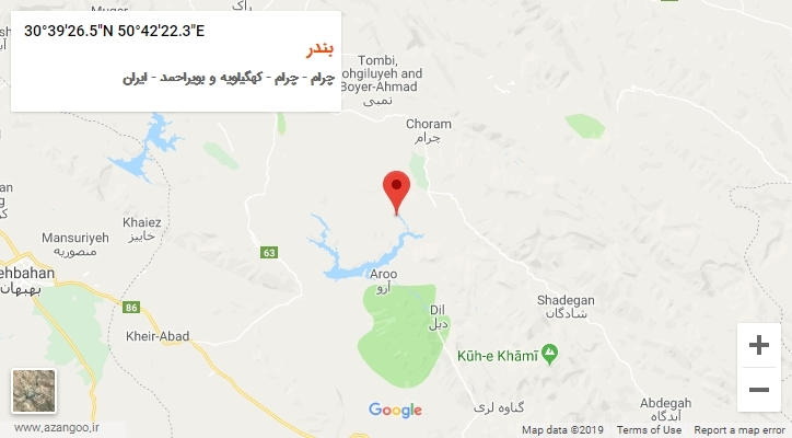 روستای بندر بر روی نقشه