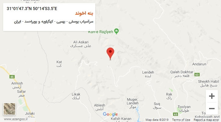 روستای بنه اخوند بر روی نقشه