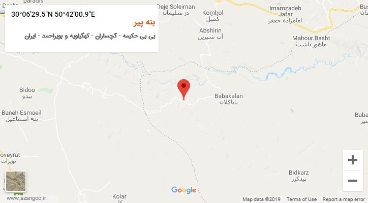 روستای بنه پیر بر روی نقشه