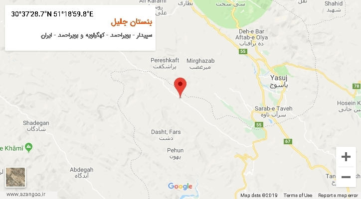 روستای بنستان جلیل بر روی نقشه