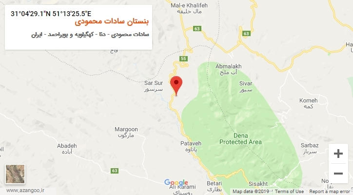 روستای بنستان سادات محمودی بر روی نقشه
