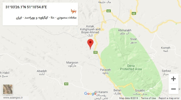 روستای بنوا بر روی نقشه