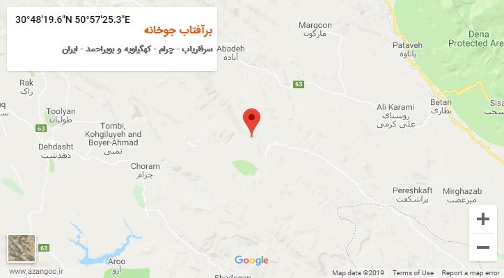 روستای برآفتاب جوخانه بر روی نقشه