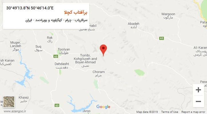 روستای برآفتاب کچلا بر روی نقشه
