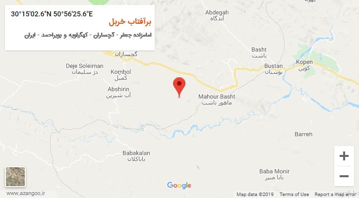 روستای برآفتاب خربل بر روی نقشه