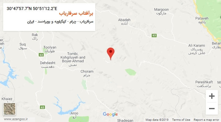 روستای برآفتاب سرفاریاب بر روی نقشه