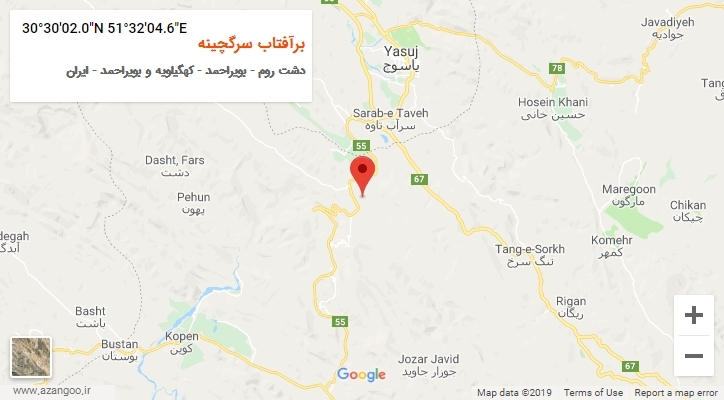 روستای برآفتاب سرگچینه بر روی نقشه