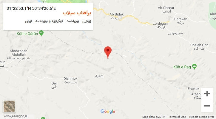 روستای برآفتاب سیلاب بر روی نقشه