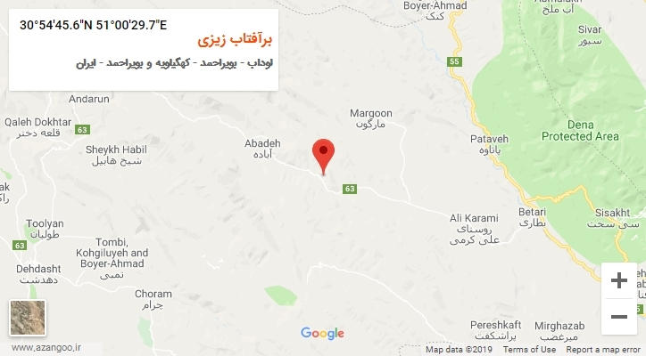 روستای برآفتاب زیزی بر روی نقشه